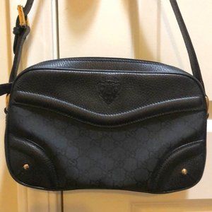 Gucci Black Leather/Jacquard Shoulder Bag NEVER CARRIED!